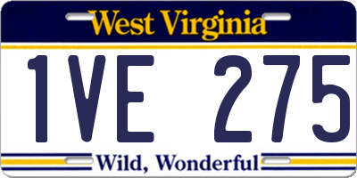WV license plate 1VE275