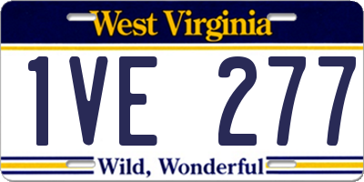 WV license plate 1VE277