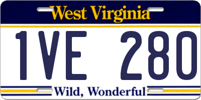 WV license plate 1VE280