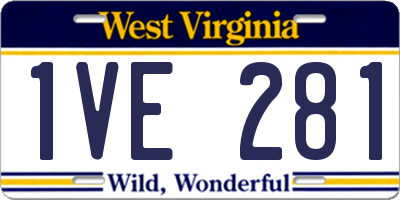 WV license plate 1VE281