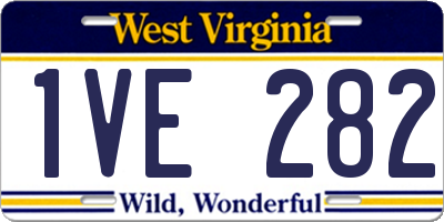 WV license plate 1VE282