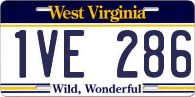 WV license plate 1VE286