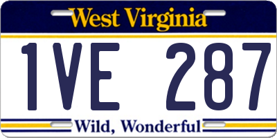 WV license plate 1VE287