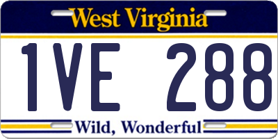 WV license plate 1VE288