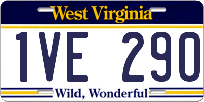 WV license plate 1VE290