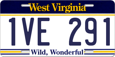 WV license plate 1VE291