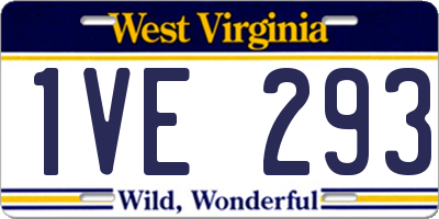 WV license plate 1VE293