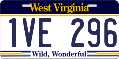 WV license plate 1VE296