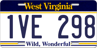 WV license plate 1VE298