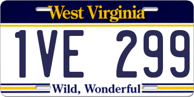 WV license plate 1VE299