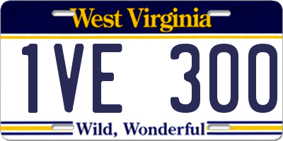 WV license plate 1VE300
