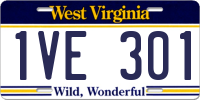 WV license plate 1VE301