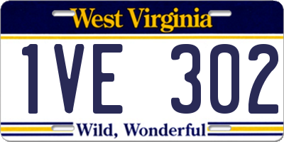 WV license plate 1VE302