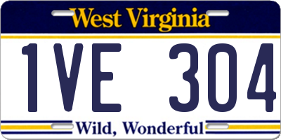 WV license plate 1VE304