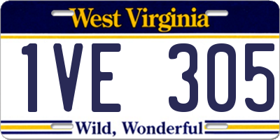WV license plate 1VE305