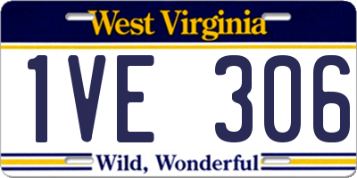 WV license plate 1VE306