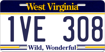 WV license plate 1VE308