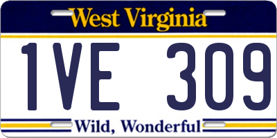 WV license plate 1VE309