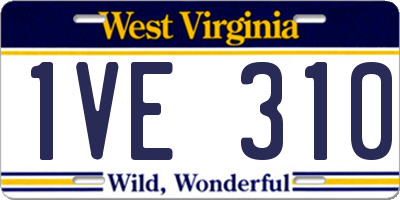 WV license plate 1VE310