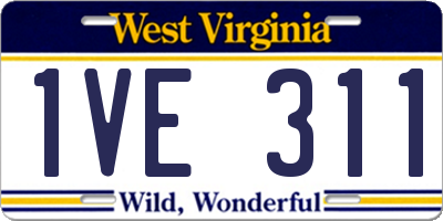 WV license plate 1VE311