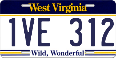 WV license plate 1VE312