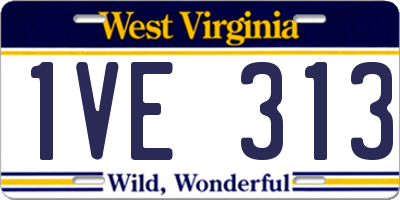 WV license plate 1VE313
