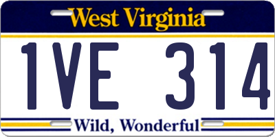 WV license plate 1VE314