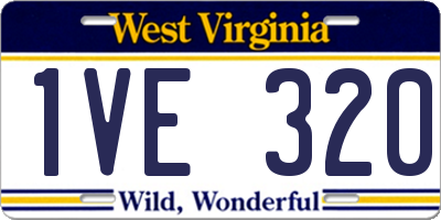 WV license plate 1VE320