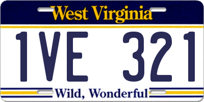 WV license plate 1VE321