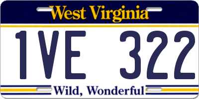 WV license plate 1VE322