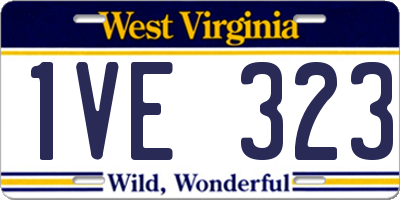 WV license plate 1VE323