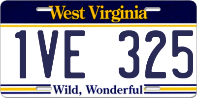 WV license plate 1VE325