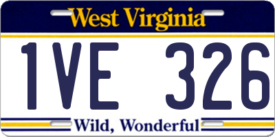 WV license plate 1VE326