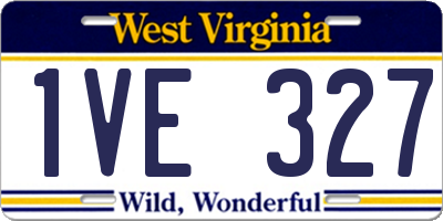 WV license plate 1VE327
