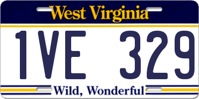 WV license plate 1VE329