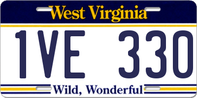 WV license plate 1VE330