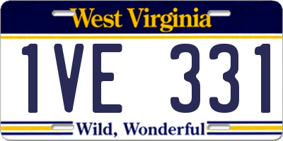 WV license plate 1VE331