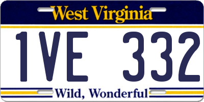 WV license plate 1VE332