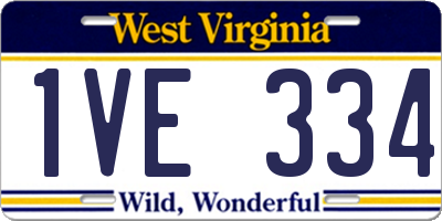 WV license plate 1VE334