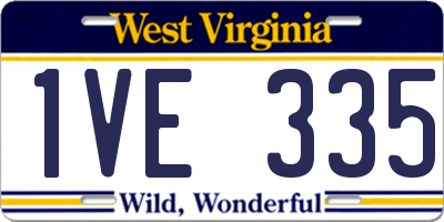 WV license plate 1VE335