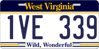 WV license plate 1VE339