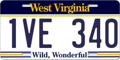 WV license plate 1VE340
