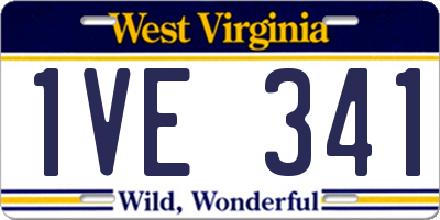 WV license plate 1VE341