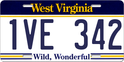 WV license plate 1VE342