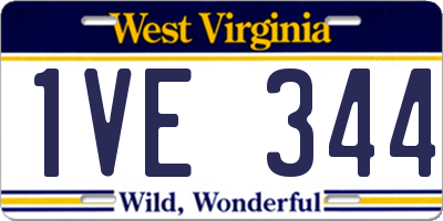 WV license plate 1VE344