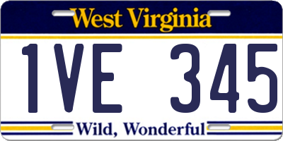 WV license plate 1VE345
