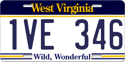 WV license plate 1VE346
