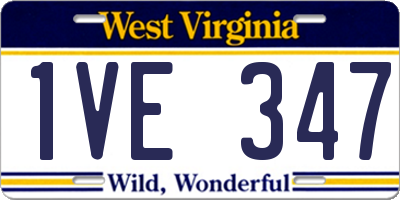 WV license plate 1VE347