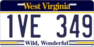WV license plate 1VE349