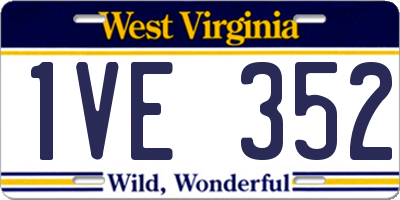 WV license plate 1VE352